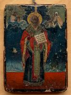 Antiek Houten Icoon - 7x10 cm, Antiek en Kunst, Antiek | Religie, Ophalen of Verzenden