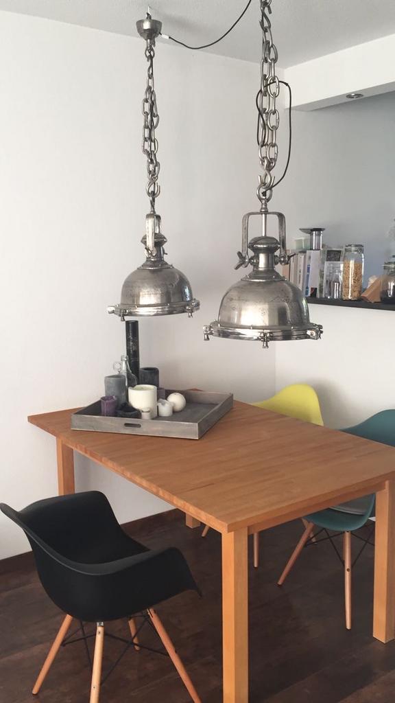 Industriële Lampen - Set van 2, Huis en Inrichting, Lampen | Hanglampen, Gebruikt, 75 cm of meer, Metaal, Ophalen