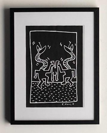 Keith Haring : ingelijste tekening beschikbaar voor biedingen