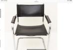Marcel Breuer buizenframe stoel met zwarte skai leer, Huis en Inrichting, Stoelen, Ophalen, Gebruikt, Zwart, Metaal