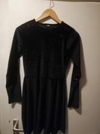 Zwarte fluwele jurk met glitter, Meisje, Ophalen of Verzenden, Zo goed als nieuw, Jurk of Rok