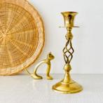 messing swirl KANDELAAR twisted brass vintage boho vitra MCM, Ophalen of Verzenden, Koper of Brons