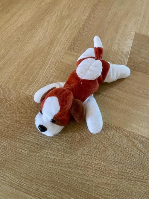 Z.g.a.n. Knuffel / pluche hond, spaaractie, bruin / wit, Kinderen en Baby's, Speelgoed | Knuffels en Pluche, Zo goed als nieuw