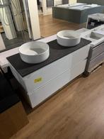 Luxueuze Dubbele Wastafel met Onderkast - Wit Porselein, Ophalen, Nieuw, Wastafel