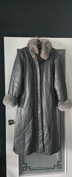Leren winter jas, Kleding | Dames, Ophalen of Verzenden, Gedragen, Maat 42/44 (L), Grijs