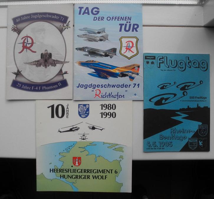 4 Duitse boekjes o.a. Jagdgeschwader-Hungriger Wulf, Rheine, Verzamelen, Luchtvaart en Vliegtuigspotten, Zo goed als nieuw, Boek of Tijdschrift