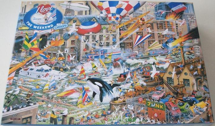 Puzzel *** I LOVE THE WEEKEND *** 1000 stukjes Gibsons, Hobby en Vrije tijd, Denksport en Puzzels, Zo goed als nieuw, Legpuzzel