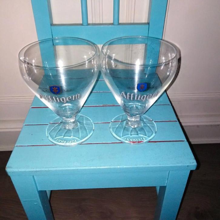 Affligem bierglazen  2 stuks, Verzamelen, Biermerken, Zo goed als nieuw, Glas of Glazen, Overige merken, Ophalen