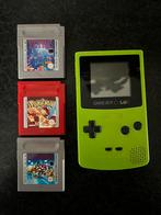 Gameboy color groen + 3 games, Ophalen of Verzenden, Zo goed als nieuw, Game Boy Color, Met games