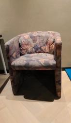 Vintage fauteuil met bloemenmotief, Huis en Inrichting, Fauteuils, Ophalen, Gebruikt, Minder dan 75 cm, Vintage