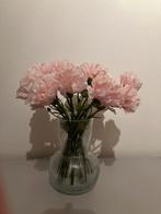 Vaasje met 15 kunst anjers roze, Ophalen of Verzenden, Zo goed als nieuw