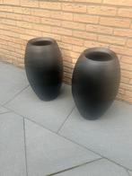 Zwarte potten groot, Tuin en Terras, Bloempotten, Binnen, Zo goed als nieuw, Overige vormen, Aardewerk