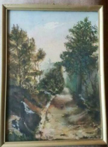 Oud aquarel bos pad Helna Kruijswijk (1917-2013) beschikbaar voor biedingen
