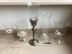 WINDLICHTEN en grote/middelgrote glazen VAZEN, Ophalen of Verzenden, Zo goed als nieuw, Glas, Minder dan 50 cm