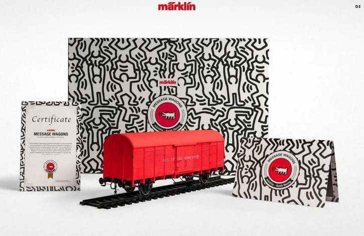 Keith Haring X Märklin Message Wagon H0, Hobby en Vrije tijd, Modeltreinen | H0, Nieuw, Wagon, Gelijkstroom of Wisselstroom, Märklin