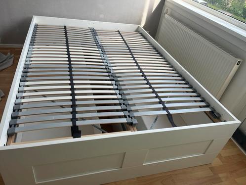 Tweepersoonsbed met opberglades (Ikea Brimnes), Huis en Inrichting, Slaapkamer | Bedden, Gebruikt, Tweepersoons, 140 cm, 200 cm