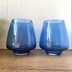 Riverdale Blauw Glas Windlichten Set, Blauw, Ophalen of Verzenden, Minder dan 50 cm, Glas