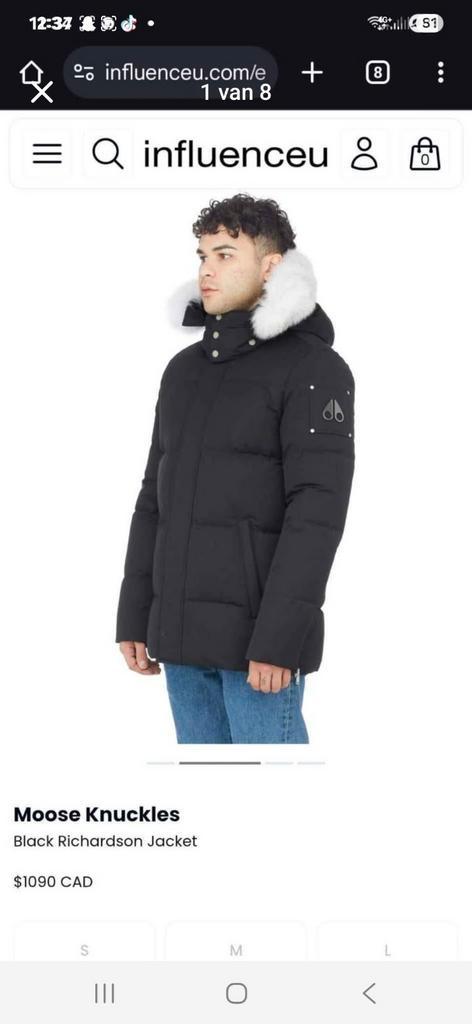 Moose Knuckles jas, Kleding | Heren, Jassen | Winter, Zo goed als nieuw, Maat 48/50 (M), Zwart, Ophalen of Verzenden