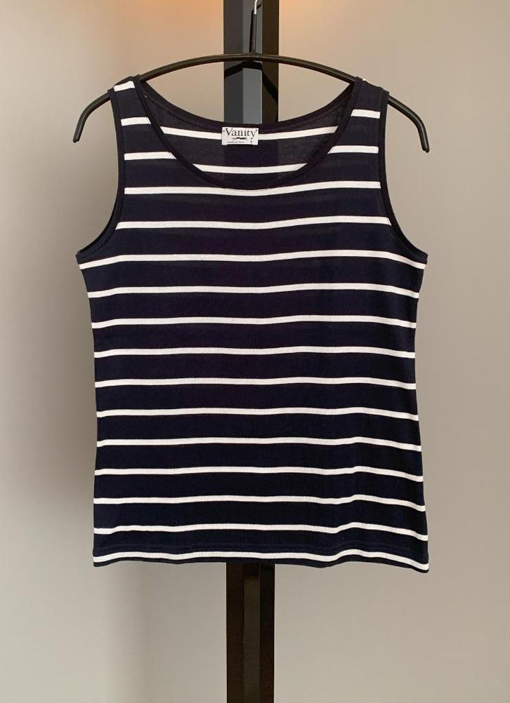 Zomers topje blauw/wit streep Vanity - nieuw., Kleding | Dames, Tops, Nieuw, Maat 36 (S), Blauw, Zonder mouw, Ophalen of Verzenden