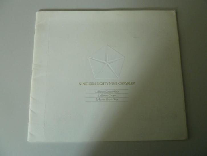 1989 Chrysler Le Baron Grote Prestige Brochure USA, Boeken, Auto's | Folders en Tijdschriften, Gelezen, Overige merken, Verzenden