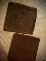 Bruine sierkussens (2 stuks), Ophalen of Verzenden, Gebruikt, Bruin, Vierkant