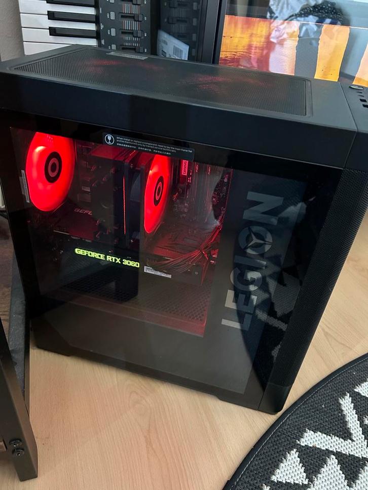 Lenovo Legion T5 ( AMD 5, geforce rtx 3060), Computers en Software, Desktop Pc's, Zo goed als nieuw, Onbekend, SSD, 32 GB, Met videokaart