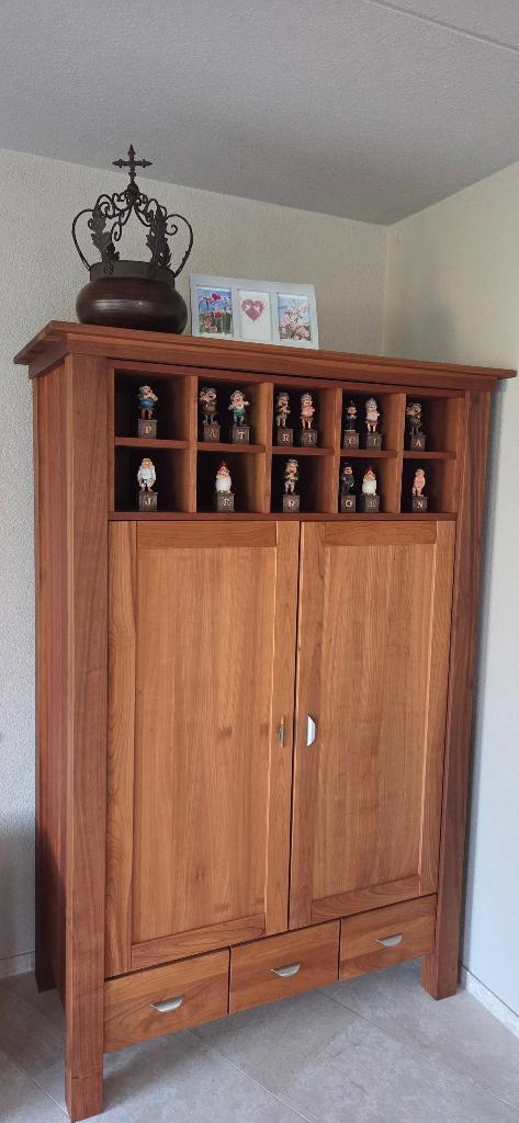 Computerkast / Computerbureau – Noten- & Kersenhout, Huis en Inrichting, Kasten | Computermeubels, Gebruikt, 170 cm of meer, 120 tot 170 cm