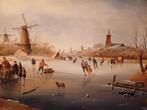 Mooi wintergezich op paneel rechts gesingeert, Antiek en Kunst, Ophalen of Verzenden