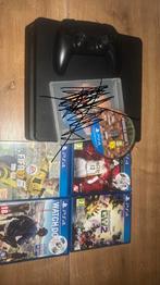 Zwarte playstation 4 incl 1 controller zwart + 5 games, Ophalen of Verzenden, Zo goed als nieuw, Met 1 controller, Original