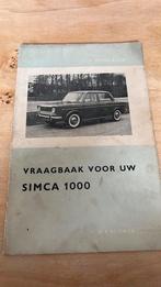 Vraagbaak Simca 1000 vanaf 1961, Ophalen of Verzenden