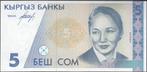 Kyrgyzstan bankbiljet 5 Som ND (1994), Pick 8a UNC, Ophalen of Verzenden, Centraal-Azië, Los biljet