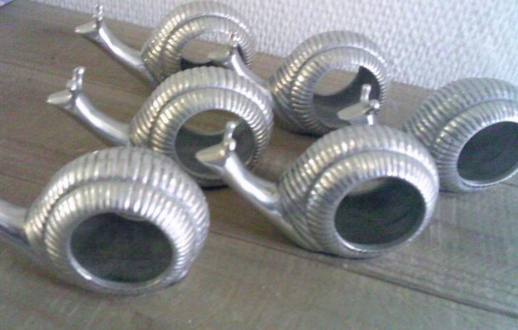 6 metalen slakken als servethouders droogbloemen, Huis en Inrichting, Keuken | Keukenbenodigdheden, Gebruikt, Ophalen of Verzenden