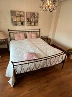 Moet weg! -Tweepersoons bedframe 160x200 cm + 2 nachtkastjes, Ophalen, Tweepersoons, Zo goed als nieuw, 200 cm