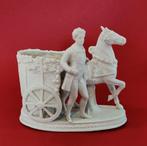 Jardinière. Man, paard, wagen, rozen. Biscuit porselein, Antiek en Kunst, Ophalen of Verzenden