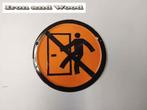 Oranje oud emaille wandbord/reclamebord - verboden doorgang, Verzamelen, Merken en Reclamevoorwerpen, Ophalen of Verzenden, Gebruikt