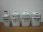 4 prachtige brocante porseleinen voorraad potten jaren 30, Ophalen of Verzenden