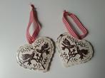 kerstversiering, kerstboomhanger blikken hart met vogels, Diversen, Kerst, Ophalen of Verzenden