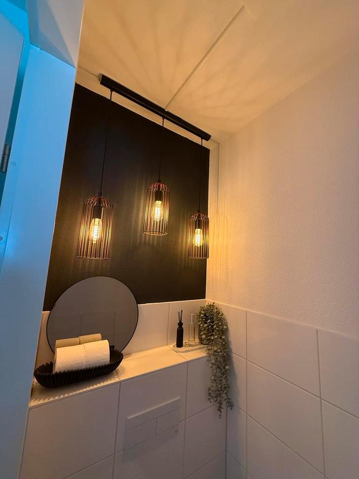 Hanglamp met 3 lampen, Huis en Inrichting, Lampen | Hanglampen, Zo goed als nieuw, Minder dan 50 cm, Metaal, Ophalen of Verzenden