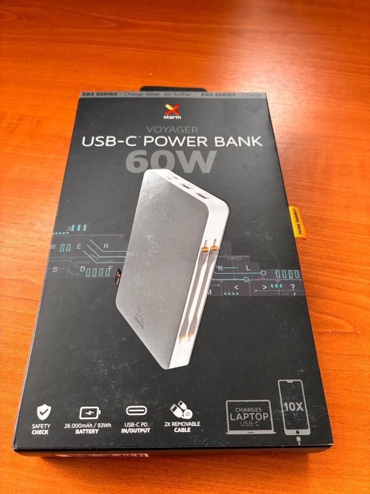 Xtorm 60W Power Bank Voyager 26.000 XB303, Telecommunicatie, Powerbanks, Nieuw, Ophalen of Verzenden