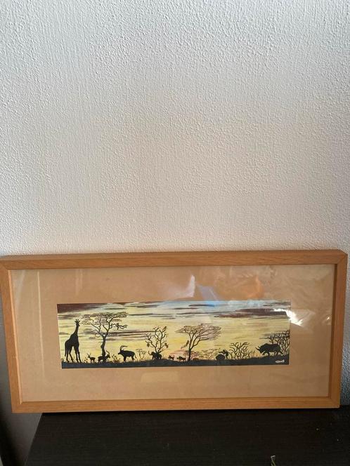 Afrikaanse Savanne Pastel - Gesigneerd "Frank", Antiek en Kunst, Kunst | Tekeningen en Foto's, Ophalen of Verzenden
