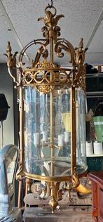 Victoriaanse Koperen Lantaarn  geslepen gebogen  Glas, Ophalen, Gebruikt, Glas, Victoriaans