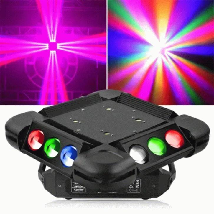 DJLicht 150W 4 in 1 Ronddraaiende movinghead RGBW, Muziek en Instrumenten, Licht en Laser, Nieuw, Licht, Geluidgestuurd, Kleur