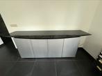Design dressoir met natuur stenen blad, Ophalen of Verzenden, Zo goed als nieuw, 25 tot 50 cm