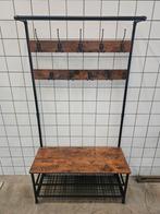 Nieuw Industriële Staande Kapstok met Bankje zwart/bruin, Ophalen, Nijmegen, Nijmegen, Nieuw