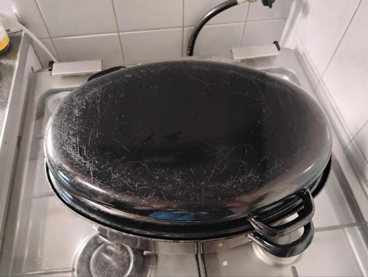 Ovale braadpan met deksel, Huis en Inrichting, Keuken | Potten en Pannen, Gebruikt, Koekenpan of Braadpan, Overige materialen