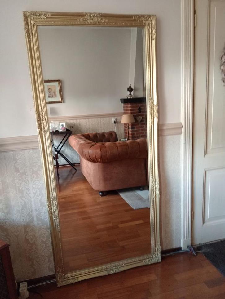 Zeer Chique!! Old-Gold "Facet" 183x83 Unieke "Barok" Spiegel, Huis en Inrichting, Woonaccessoires | Spiegels, Zo goed als nieuw
