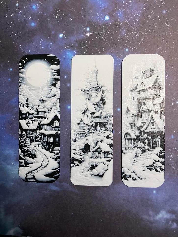 3D Boekenlegger Zwart Wit Winterlandschap, Verzamelen, Boekenleggers, Nieuw, Ophalen of Verzenden