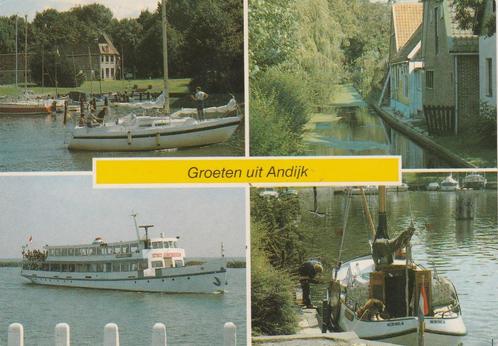 ANDIJK Haven Rondvaartboot Schip Groeten, Verzamelen, Ansichtkaarten | Nederland, Gelopen, Noord-Holland, 1980 tot heden, Verzenden