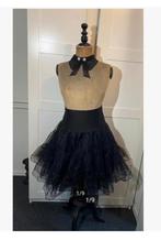 Zwarte Brocante petticoat dansrok 60 cm met zwarte kraag, Ophalen of Verzenden