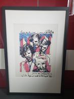Herman Brood elvis, nick, jimmy, jerry lee, Ophalen of Verzenden, Zo goed als nieuw, Rechthoekig Staand, Met lijst